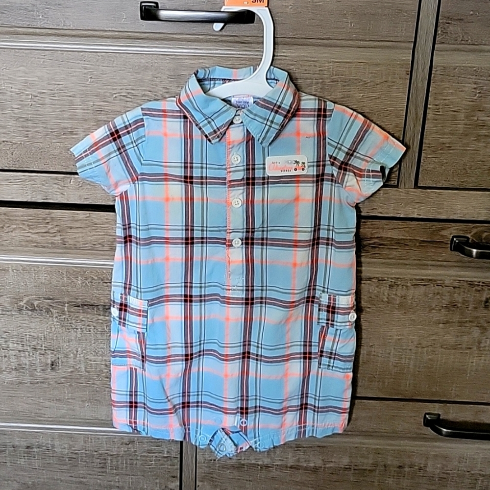 9M plaid romper